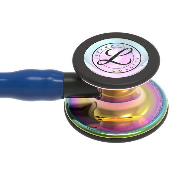 Stetoscop 3M™ Littmann® Cardiology IV Bleumarin/Negru Si Capsula Curcubeu (Navy Blue/Black/High-Polish Rainbow)