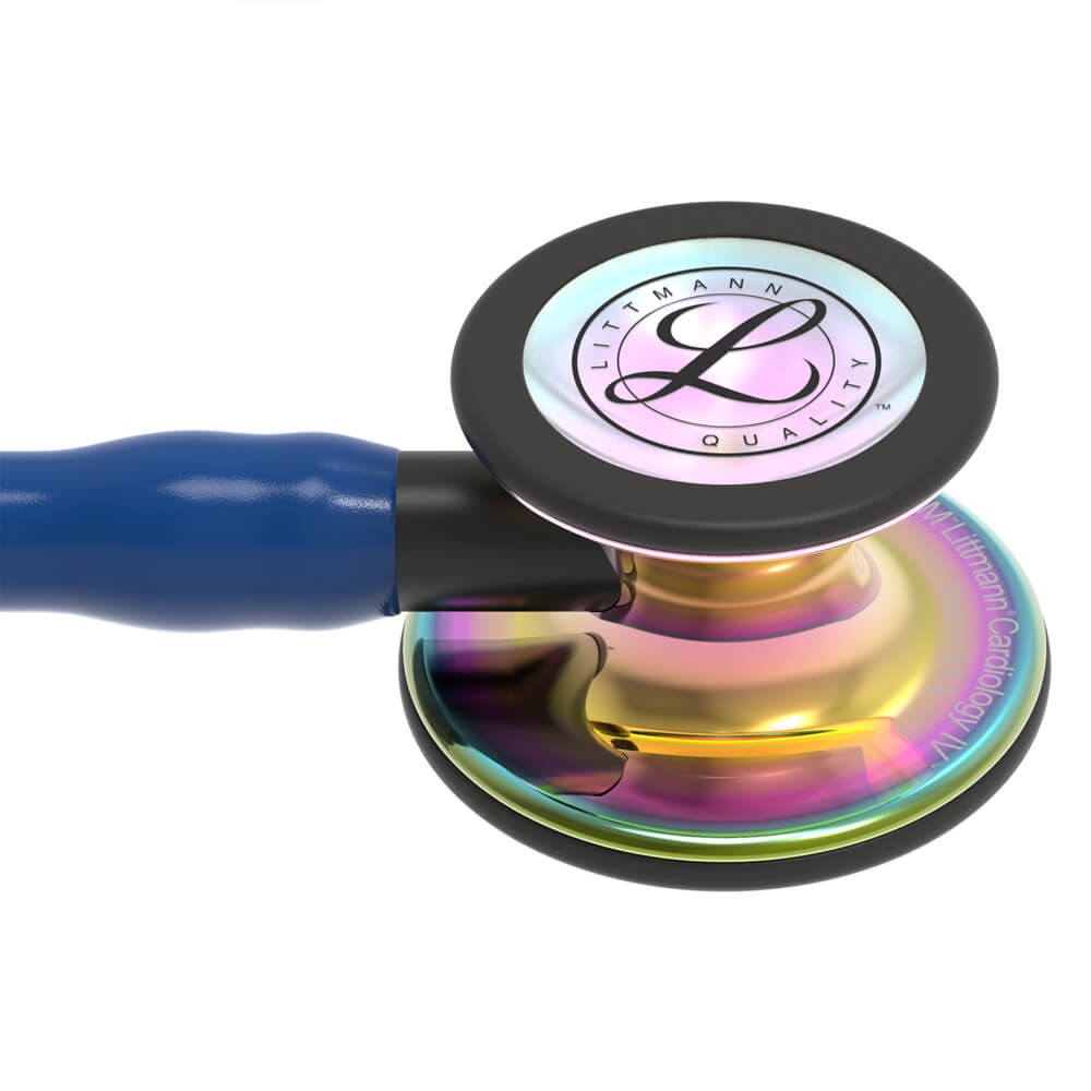 Stetoscop 3M™ Littmann® Cardiology IV Bleumarin/Negru Si Capsula Curcubeu (Navy Blue/Black/High-Polish Rainbow)