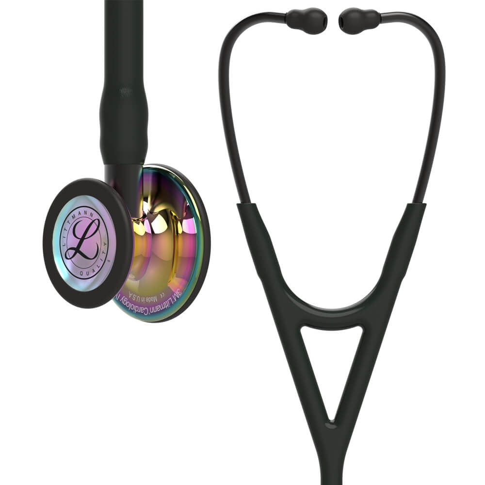 Stetoscop 3M™ Littmann® Cardiology IV Negru/Fumuriu Si Capsula Curcubeu (Black/Smoke/High-Polish Rainbow)