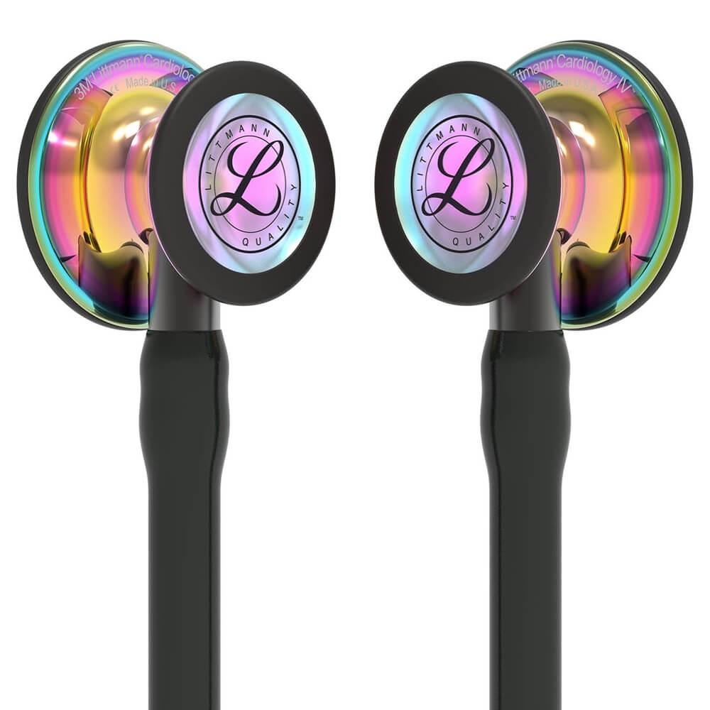 Stetoscop 3M™ Littmann® Cardiology IV Negru/Fumuriu Si Capsula Curcubeu (Black/Smoke/High-Polish Rainbow)