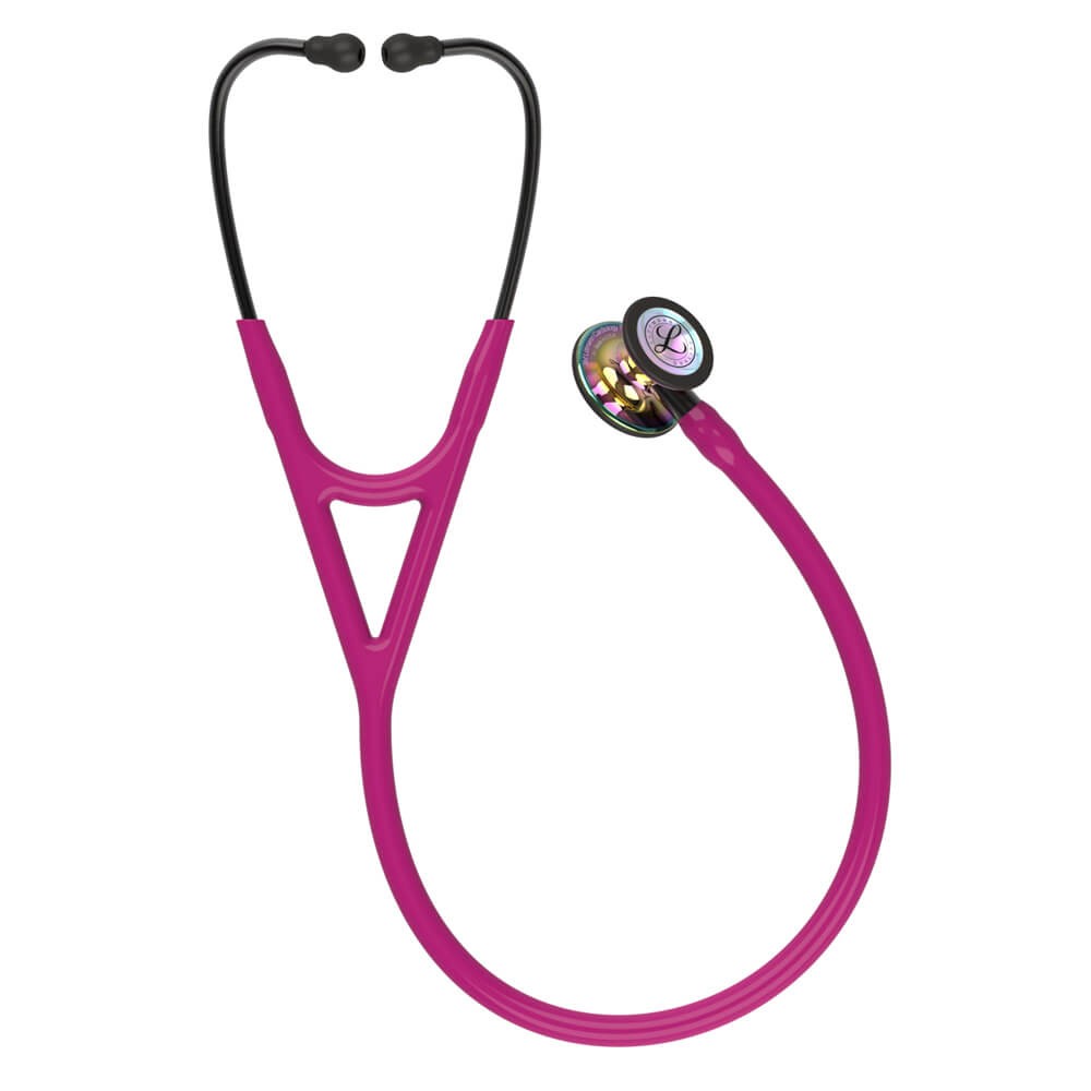 Stetoscop 3M™ Littmann® Cardiology IV Roz Inchis/Fumuriu Si Capsula Curcubeu (Raspberry/Smoke/High-Polish Rainbow)