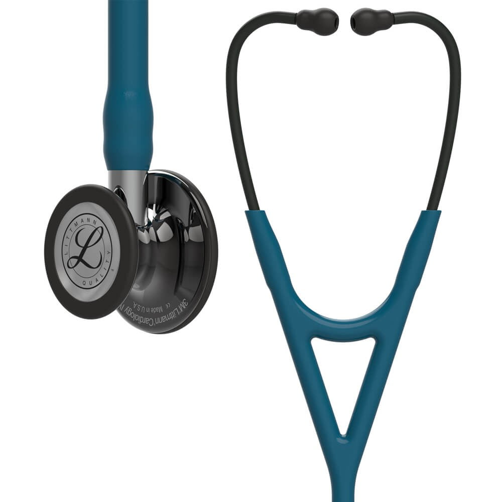 Stetoscop 3M™ Littmann® Cardiology IV Turcoaz Inchis/Negru Si Capsula Fumurie (Caribbean Blue/Black/Mirror/High-Polish Smoke)