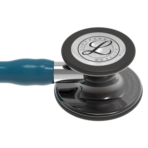Stetoscop 3M™ Littmann® Cardiology IV Turcoaz Inchis/Negru Si Capsula Fumurie (Caribbean Blue/Black/Mirror/High-Polish Smoke)