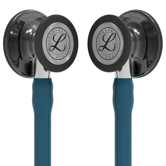 Stetoscop 3M™ Littmann® Cardiology IV Turcoaz Inchis/Negru Si Capsula Fumurie (Caribbean Blue/Black/Mirror/High-Polish Smoke)