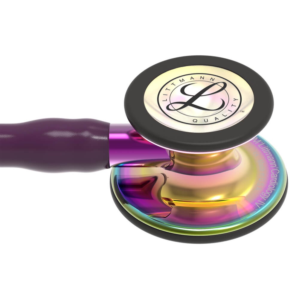 Stetoscop 3M™ Littmann® Cardiology IV Violet/Negru Si Capsula Curcubeu (Plum/Violet/Black/High-Polish Rainbow)