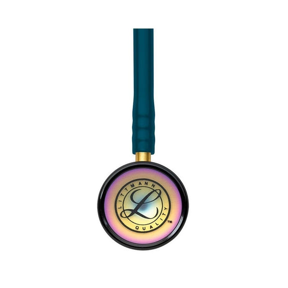 Stetoscop 3M™ Littmann® Classic II Pediatric Turcoaz Inchis Si Capsula Curcubeu (Caribbean Blue/Rainbow)