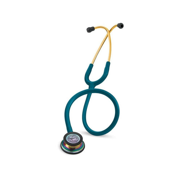 Stetoscop 3M™ Littmann® Classic III Turcoaz Inchis Si Capsula Curcubeu (Caribbean Blue/Rainbow)