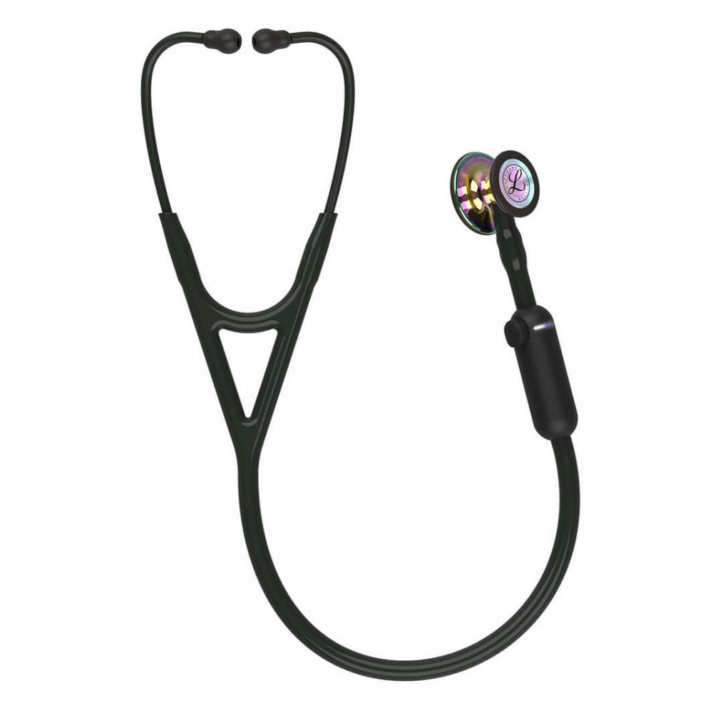 Stetoscop Electronic 3M™ Littmann® CORE Digital Negru Si Capsula Curcubeu (Black/High-Polish Rainbow)