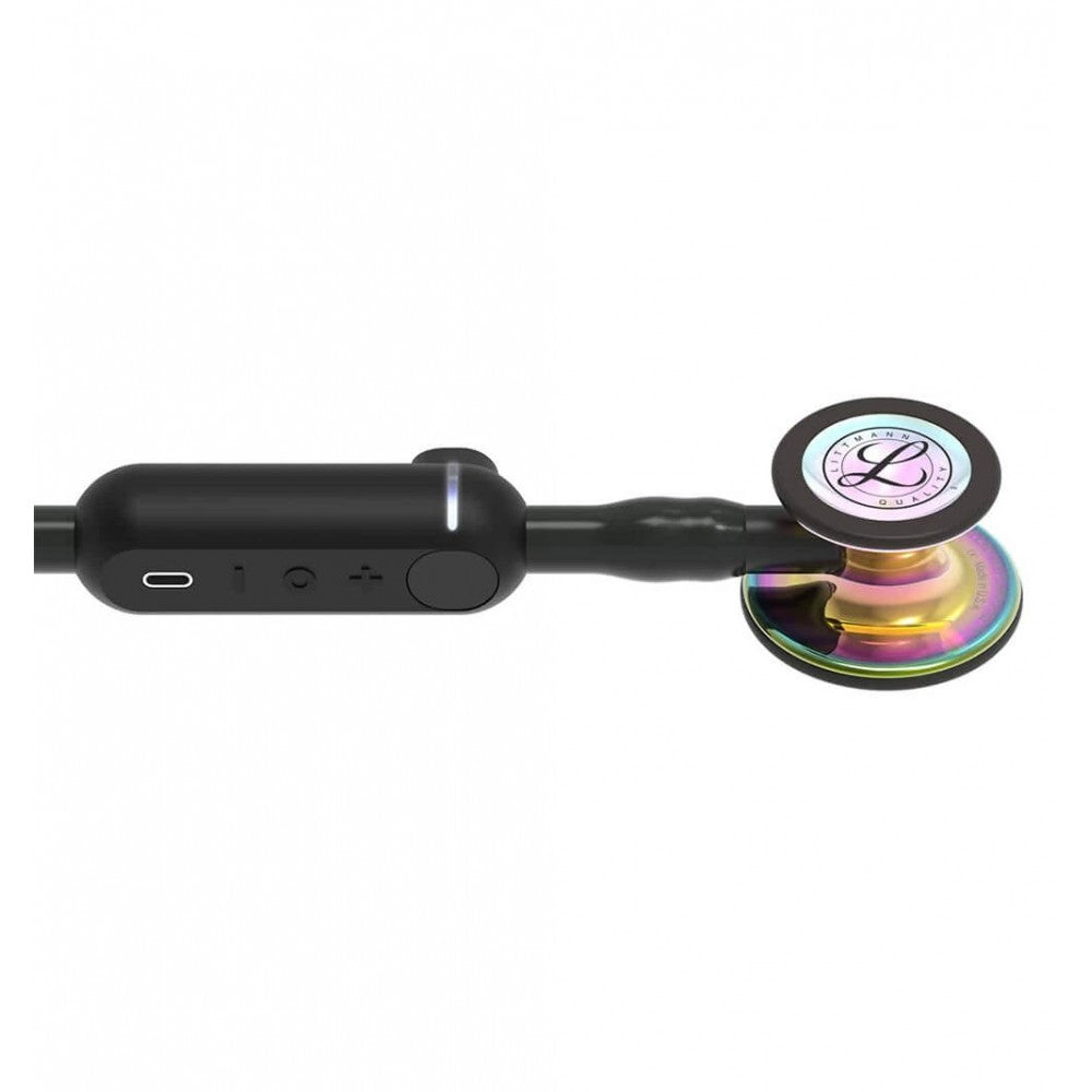 Stetoscop Electronic 3M™ Littmann® CORE Digital Negru Si Capsula Curcubeu (Black/High-Polish Rainbow)