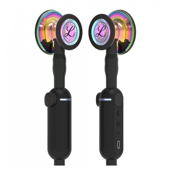 Stetoscop Electronic 3M™ Littmann® CORE Digital Negru Si Capsula Curcubeu (Black/High-Polish Rainbow)